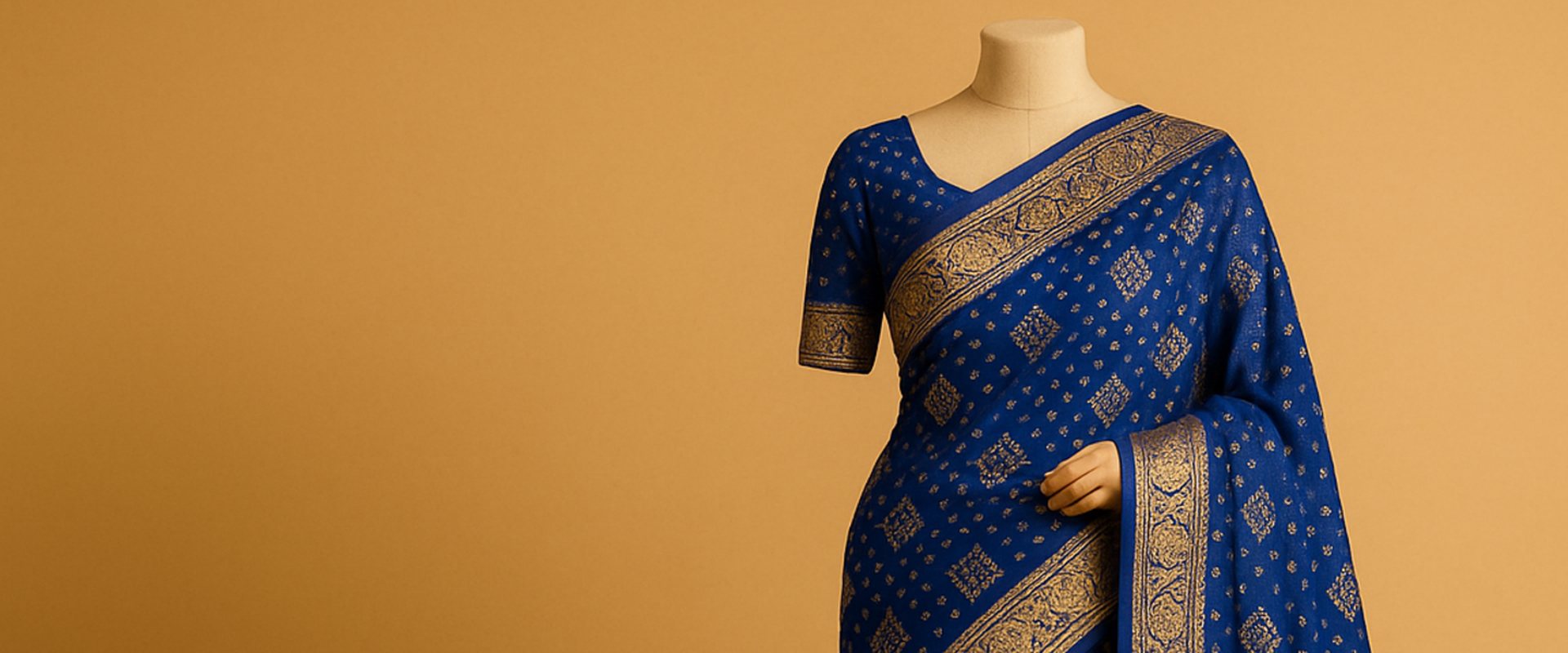 Royal Blue, Gold Zari